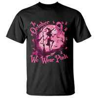Breast Cancer Halloween T Shirt In October We Wear Pink Witch - Wonder Print Shop