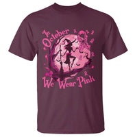 Breast Cancer Halloween T Shirt In October We Wear Pink Witch - Wonder Print Shop