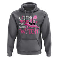 Breast Cancer Halloween Hoodie Cancer Picked The Wrong Witch - Wonder Print Shop