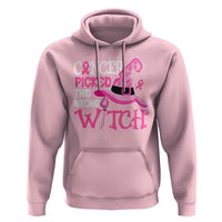Breast Cancer Halloween Hoodie Cancer Picked The Wrong Witch - Wonder Print Shop