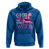 Breast Cancer Halloween Hoodie Cancer Picked The Wrong Witch - Wonder Print Shop