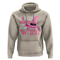 Breast Cancer Halloween Hoodie Cancer Picked The Wrong Witch - Wonder Print Shop