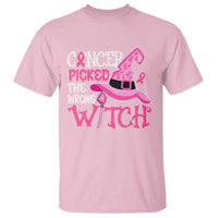 Breast Cancer Halloween T Shirt Cancer Picked The Wrong Witch - Wonder Print Shop