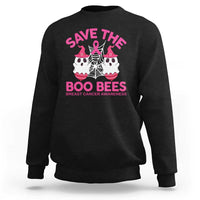 Breast Cancer Halloween Sweatshirt Save The Boo Bees - Wonder Print Shop