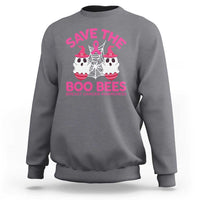 Breast Cancer Halloween Sweatshirt Save The Boo Bees - Wonder Print Shop