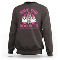 Breast Cancer Halloween Sweatshirt Save The Boo Bees - Wonder Print Shop