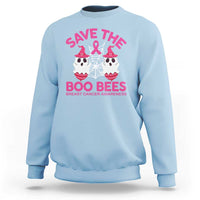 Breast Cancer Halloween Sweatshirt Save The Boo Bees - Wonder Print Shop
