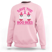 Breast Cancer Halloween Sweatshirt Save The Boo Bees - Wonder Print Shop