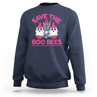 Breast Cancer Halloween Sweatshirt Save The Boo Bees - Wonder Print Shop