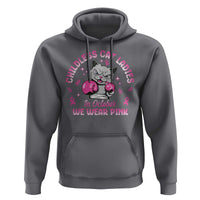 Breast Cancer Childless Cat Lady Hoodie In October We Wear Pink - Wonder Print Shop