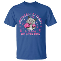 Breast Cancer Childless Cat Lady T Shirt In October We Wear Pink - Wonder Print Shop