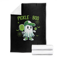 Halloween Pickleball Throw Blanket Pickle Boo Cute Ghost - Wonder Print Shop