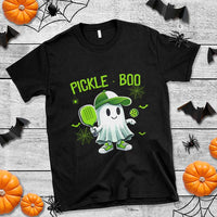 Halloween Pickleball T Shirt Pickle Boo Cute Ghost - Wonder Print Shop