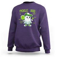 Halloween Pickleball Sweatshirt Pickle Boo Cute Ghost - Wonder Print Shop
