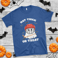 Halloween Hockey T Shirt Hat Trick Or Treat Ghost Player - Wonder Print Shop