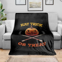Halloween Hockey Throw Blanket Hat Trick Or Treat Pumpkin Player - Wonder Print Shop