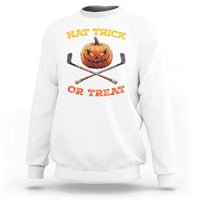 Halloween Hockey Sweatshirt Hat Trick Or Treat Pumpkin Player - Wonder Print Shop