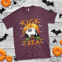 Halloween Soccer T Shirt Kick Or Treat Spooky Season - Wonder Print Shop