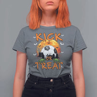 Halloween Soccer T Shirt For Women Kick Or Treat Spooky Season - Wonder Print Shop