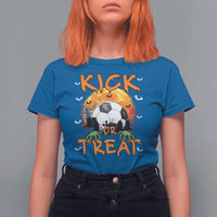 Halloween Soccer T Shirt For Women Kick Or Treat Spooky Season - Wonder Print Shop