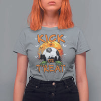Halloween Soccer T Shirt For Women Kick Or Treat Spooky Season - Wonder Print Shop