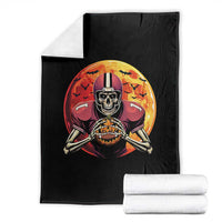 Halloween Football Throw Blanket Spooky Skeleton Player - Wonder Print Shop