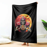 Halloween Football Throw Blanket Spooky Skeleton Player - Wonder Print Shop