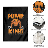 Funny Halloween Gymer Garden Flag Pump King Gym Workout Pumpkin - Wonder Print Shop