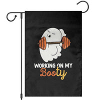 Halloween Gymer Garden Flag Working On My Booty Funny Ghost - Wonder Print Shop