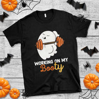Halloween Gymer T Shirt Working On My Booty Funny Ghost - Wonder Print Shop