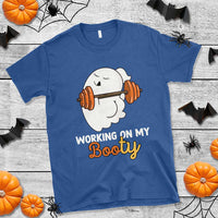 Halloween Gymer T Shirt Working On My Booty Funny Ghost - Wonder Print Shop