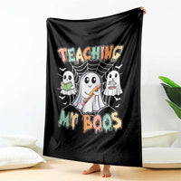 Teacher Halloween Throw Blanket Teaching My Boos Cute Ghost - Wonder Print Shop