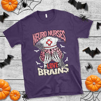 Nurse Halloween T Shirt Neuro Nurses Love Brains Skeleton - Wonder Print Shop
