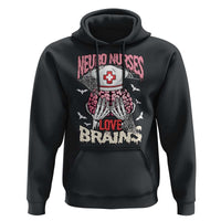 Nurse Halloween Hoodie Neuro Nurses Love Brains Skeleton