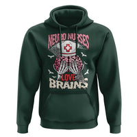 Nurse Halloween Hoodie Neuro Nurses Love Brains Skeleton