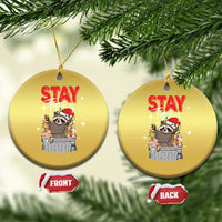 Funny Raccoon Xmas Christmas Ornament Stay Trashy Garbage Trashin Santa Hat - Wonder Print Shop