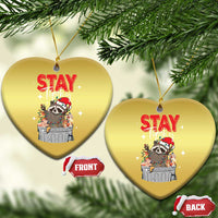 Funny Raccoon Xmas Christmas Ornament Stay Trashy Garbage Trashin Santa Hat - Wonder Print Shop