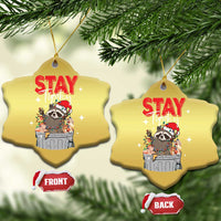 Funny Raccoon Xmas Christmas Ornament Stay Trashy Garbage Trashin Santa Hat - Wonder Print Shop