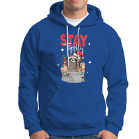 Stay Trashy Christmas Raccoon Garbage Trashin Santa Hat Hoodie - Wonder Print Shop