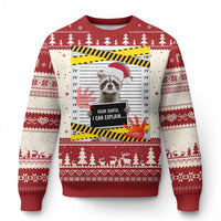Funny Xmas Raccoon Ugly Christmas Sweater Dear Santa I Can Explain - Wonder Print Shop