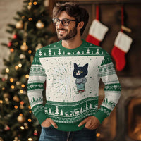 Funny Meme Just A Chill Cat Ugly Christmas Sweater - Wonder Print Shop