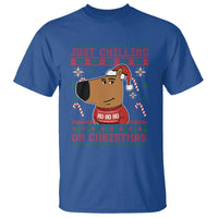 Funny Just Chilling On Christmas Meme Chillin Guy T Shirt - Wonder Print Shop