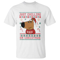 Funny Just Chilling On Christmas Meme Chillin Guy T Shirt - Wonder Print Shop