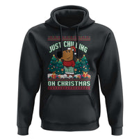 Funny Chillin Guy Just Chilling On Christmas Viral Meme Hoodie