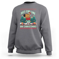 Funny Chillin Guy Just Chilling On Christmas Viral Meme Sweatshirt - Wonder Print Shop
