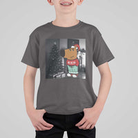Funny Xmas Meme Chilling Guy Santa T Shirt For Kid - Wonder Print Shop