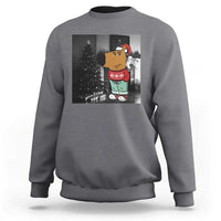 Funny Xmas Meme Chilling Guy Santa Sweatshirt - Wonder Print Shop
