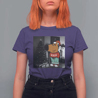 Funny Xmas Meme Chilling Guy Santa T Shirt For Women - Wonder Print Shop