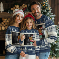 Funny Xmas Meme Chilling Guy Santa Ugly Christmas Sweater - Wonder Print Shop