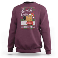 Funny Just A Chill Christmas Viral Meme Sweatshirt - Wonder Print Shop